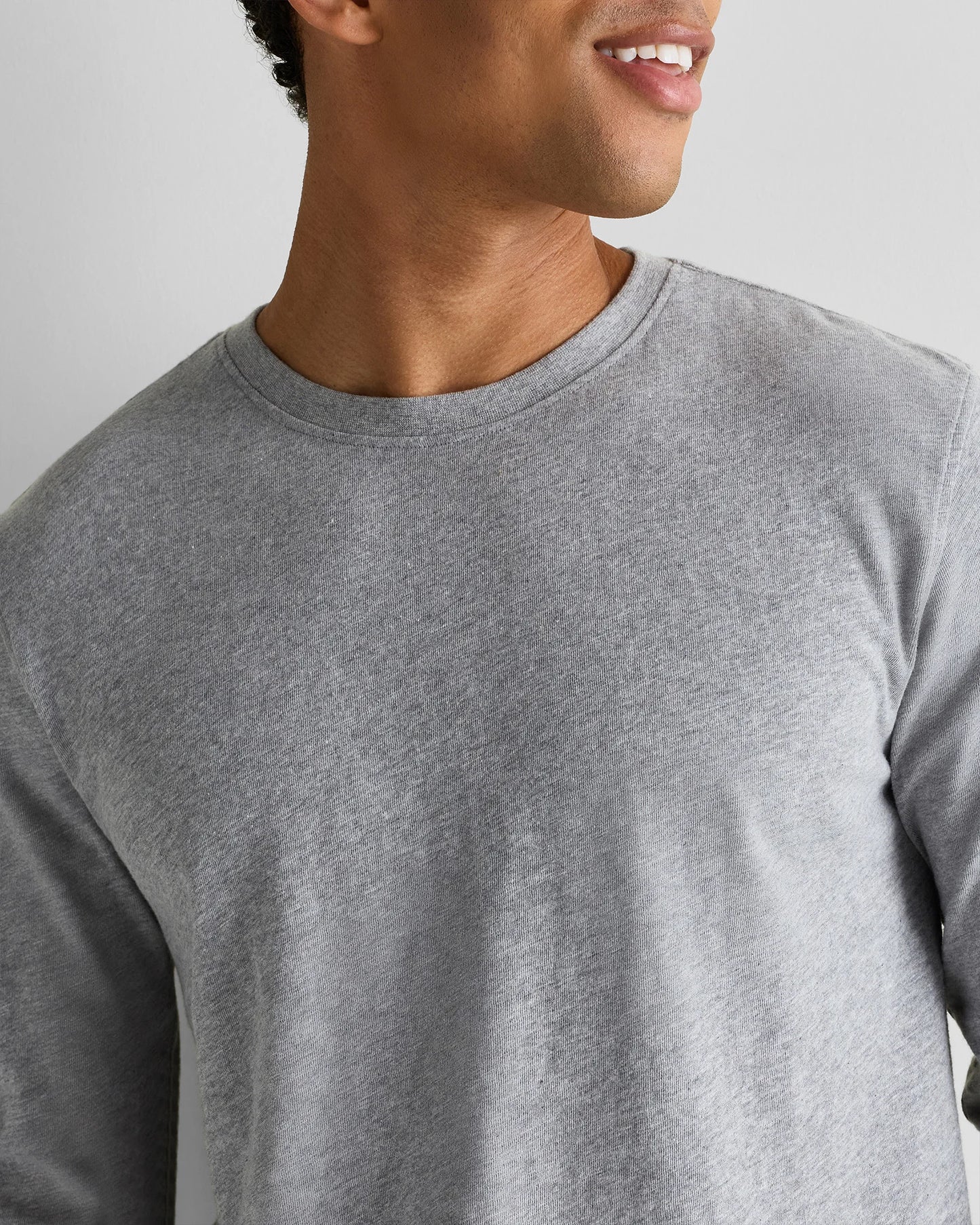 100% Organic Cotton Slub Long Sleeve Tee - S / Classic White