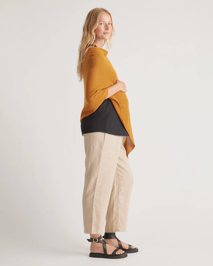 Lightweight Cotton Cashmere Nursing Shawl - One Size / Pale Custard Yellow