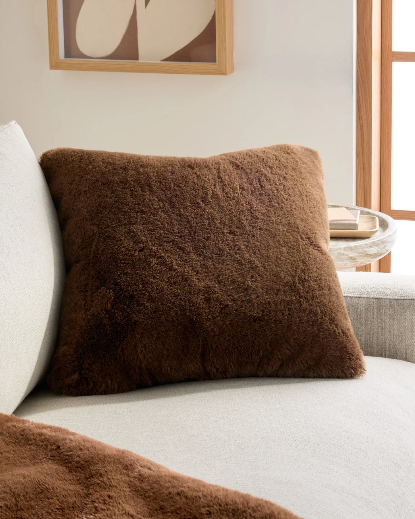 Luxury Faux Fur Pillow Cover - 20x20 / Slate