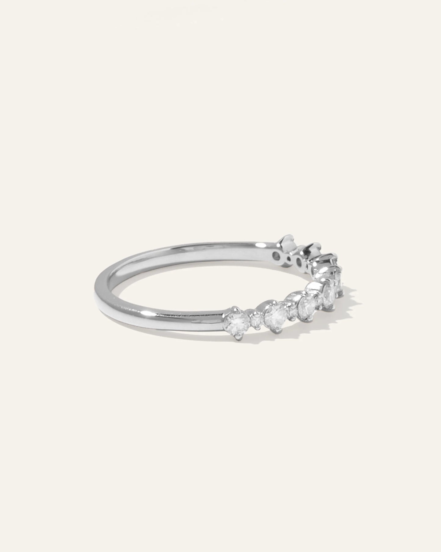 14K Gold Lab Grown Diamond Alternating Round Band - 4 / Yellow Gold