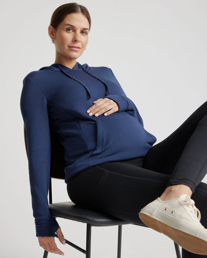 SuperSoft Fleece Maternity & Nursing Hoodie - XS / Off-White