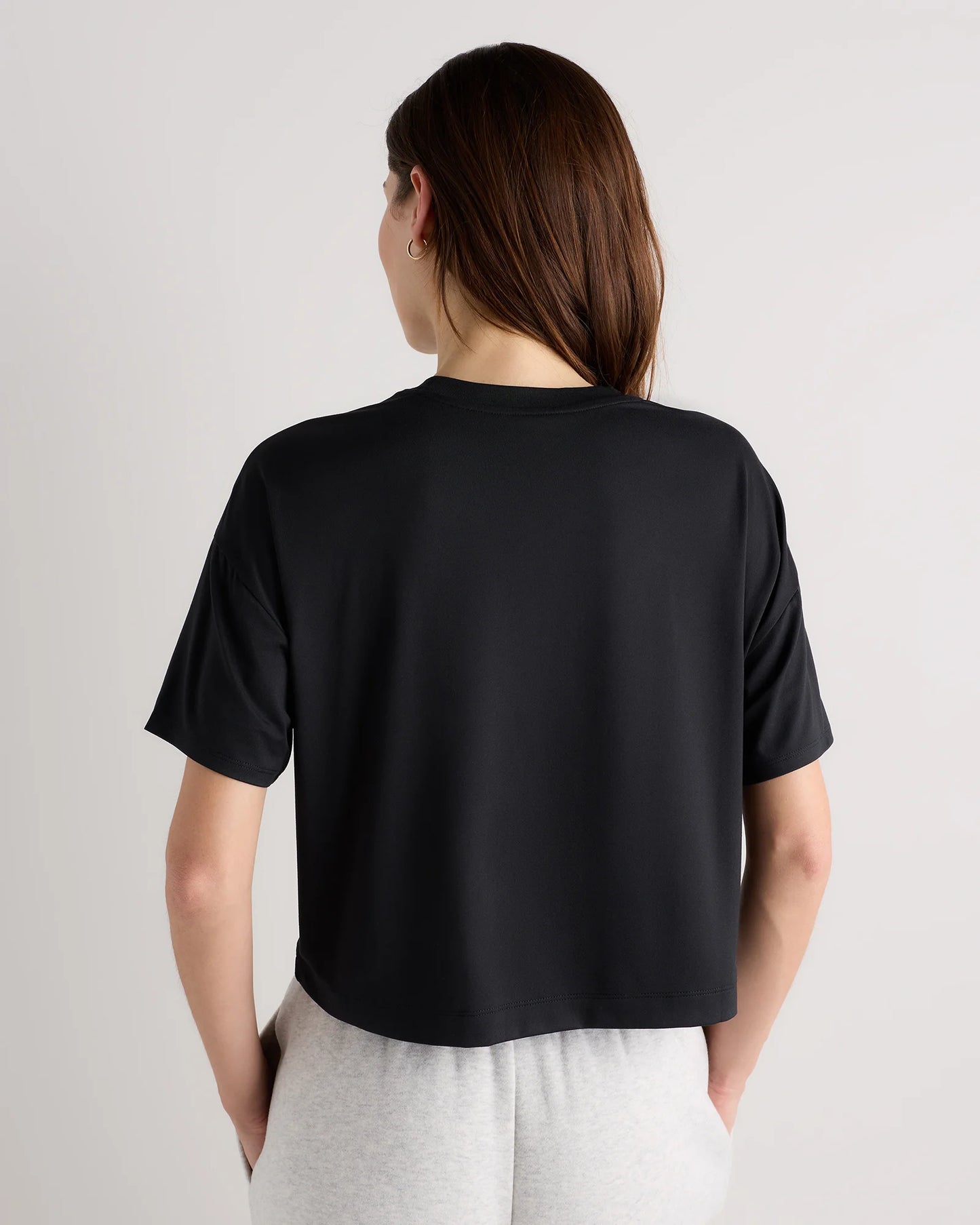 Flowknit Breeze Boxy Cropped Tee - XS / Heather Deep Navy