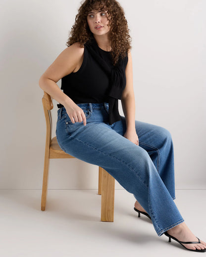Bella Stretch Relaxed Straight Jeans - 33 / Atlantic Blue