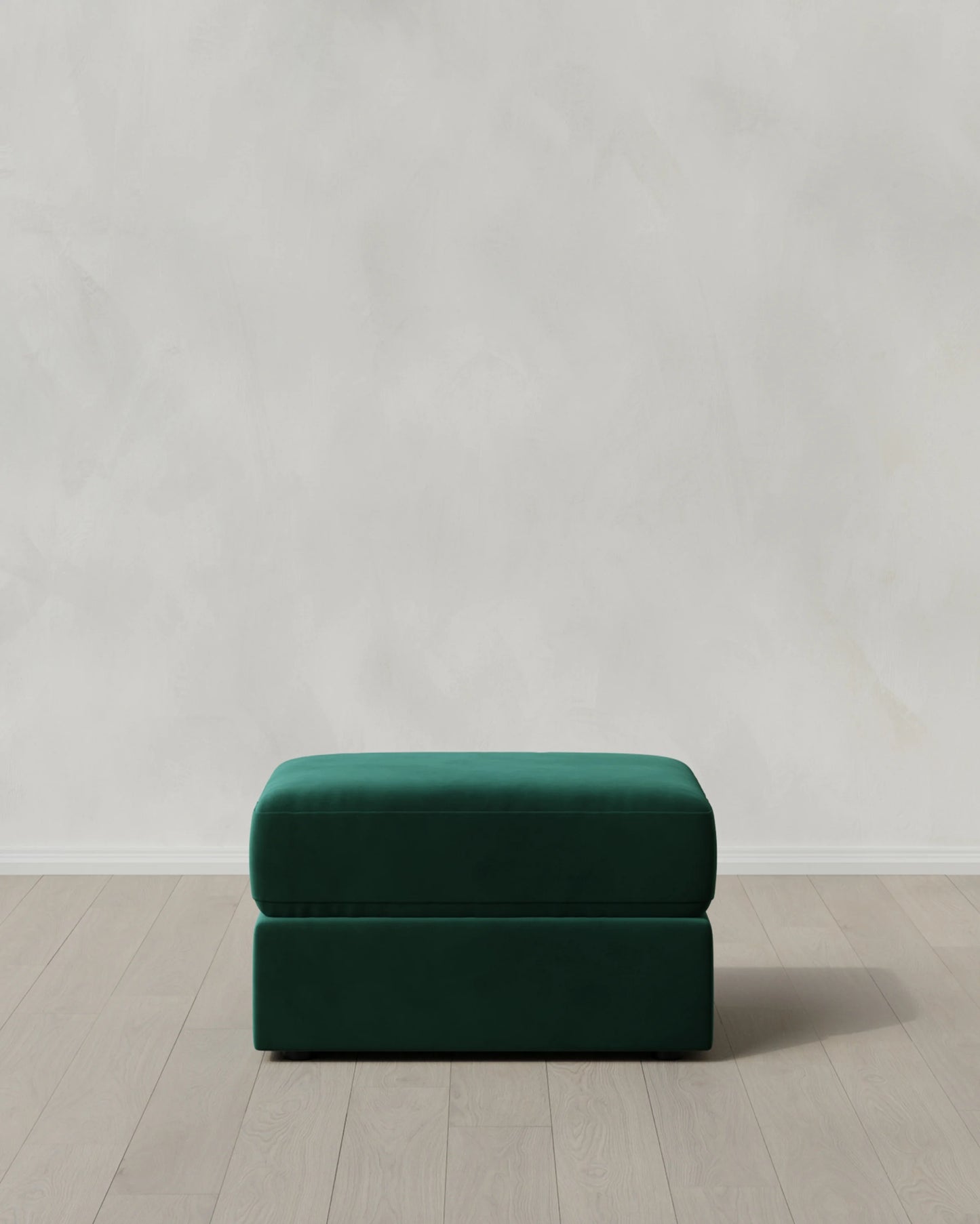 Ashford Deep Seat Ottoman in Performance Velvet - One Size / Ivory