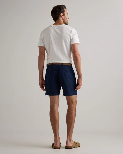 100% European Linen Trouser Shorts - 7" - S / Bayberry Olive