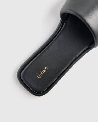 Italian Leather Slide Sandal - 5 / Bone