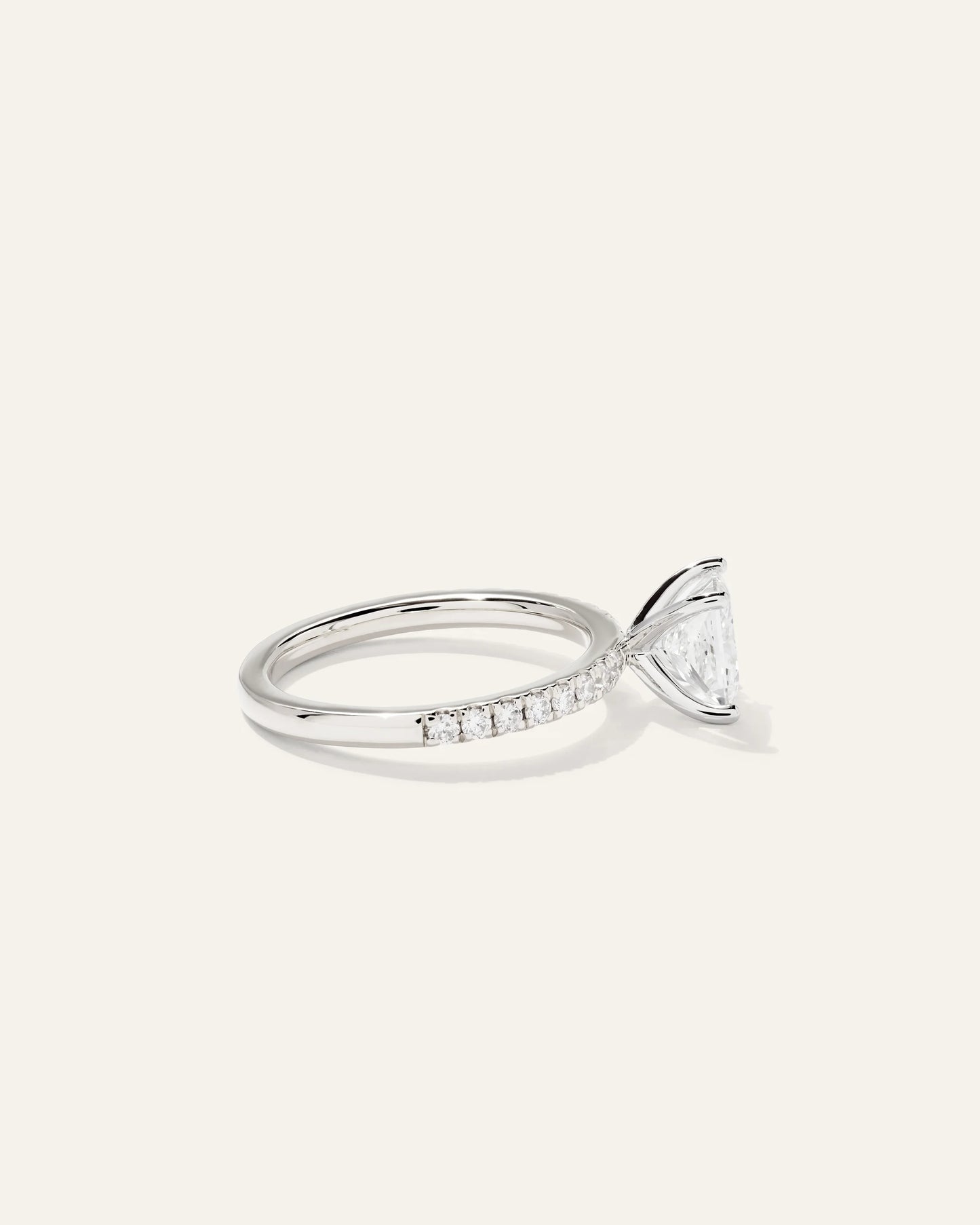 Lab Grown Diamond Princess Petite Pave Engagement Ring - 1.5ct - 4 / Yellow Gold