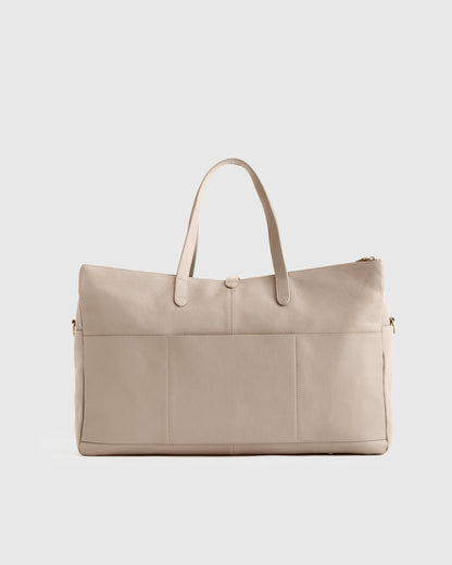 Italian Leather Triple Compartment Weekender - One Size / Black