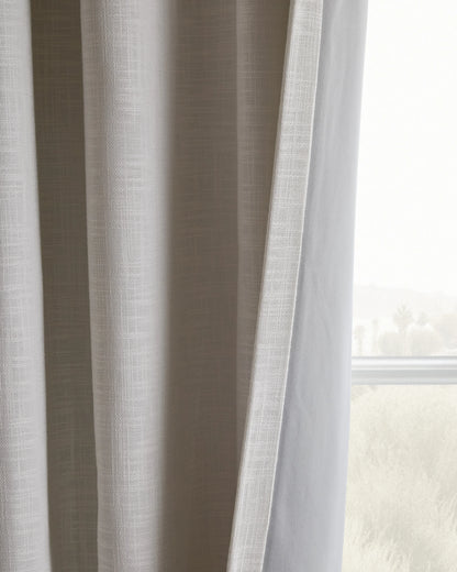 Textured Cotton Room Darkening Curtain - 48x84 / Ivory