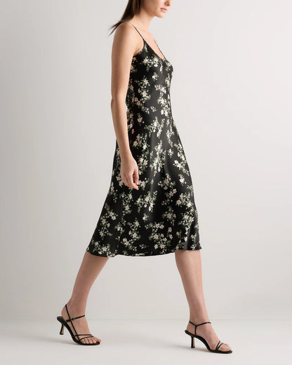 100% Washable Silk Slip Dress - XS / Black