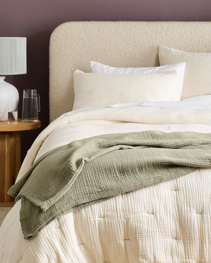 Organic Cotton Gauze Blanket - Full/Queen / Dried Sage