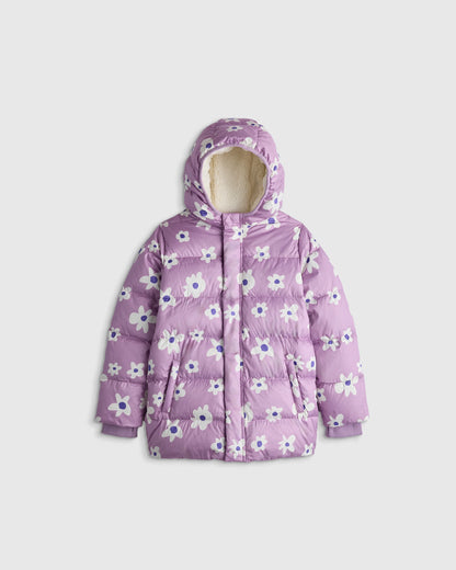 Heavyweight Down Puffer Coat - 2T / Purple Floral