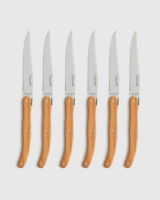 Jean Dubost Laguiole Olivewood Steak Knives (Set of 6) - One Size / No Color