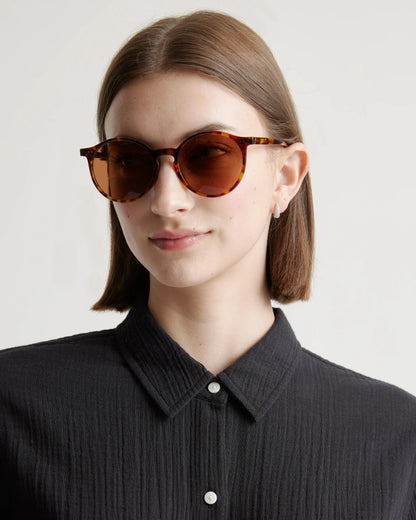 Brixton Polarized Acetate Sunglasses - Standard / Clear Taupe with Brown lens