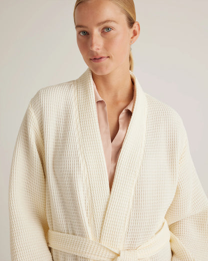 Organic Turkish Waffle Robe - XS / White