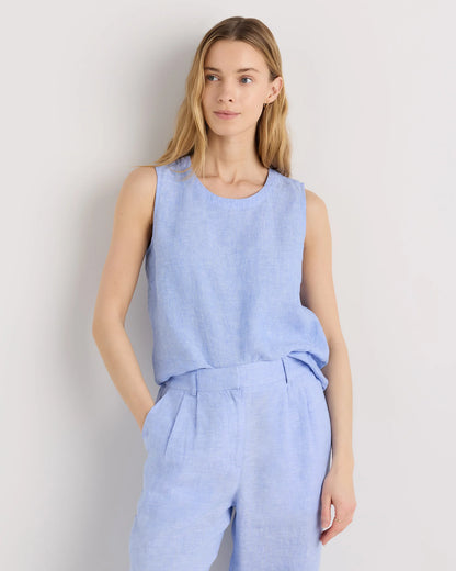100% European Linen Tank - XS / Black