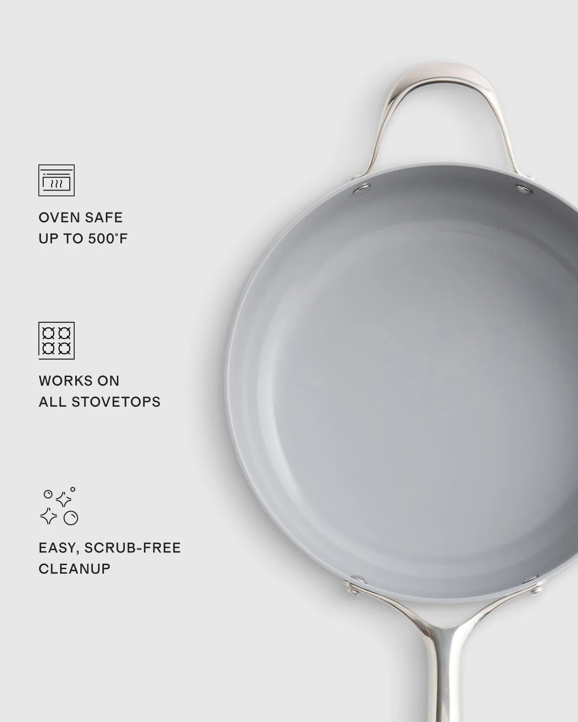 Ceramic Nonstick Saute Pan with Lid - One Size / Navy
