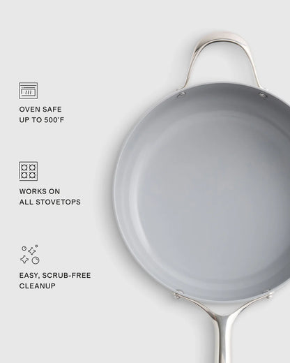 Ceramic Nonstick Saute Pan with Lid - One Size / Navy
