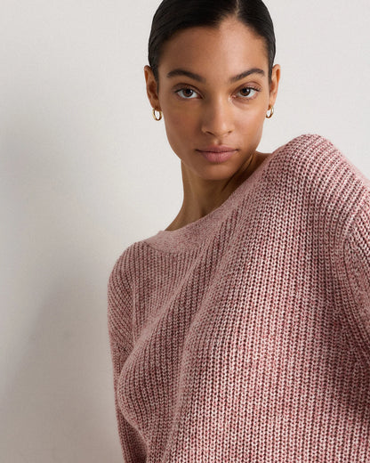 100% Organic Cotton Fisherman Boatneck Sweater - XS / Navy