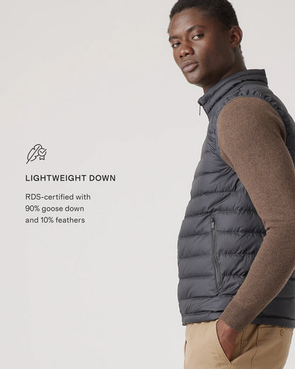 Lightweight Down Packable Puffer Vest - S / Overcast Grey