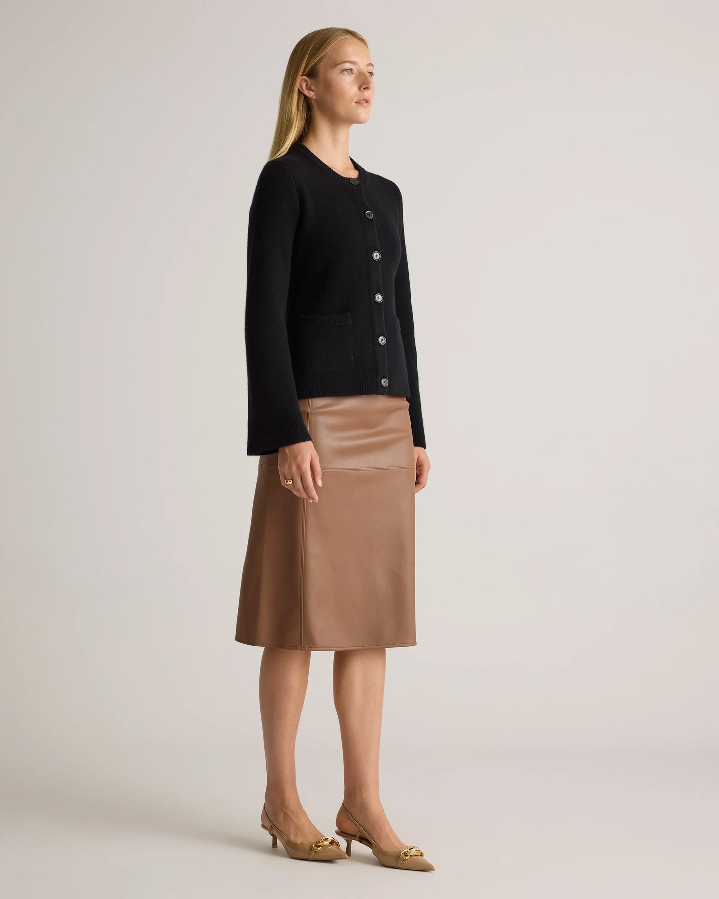 Mongolian Cashmere Structured Cardigan - XS / Oatmeal