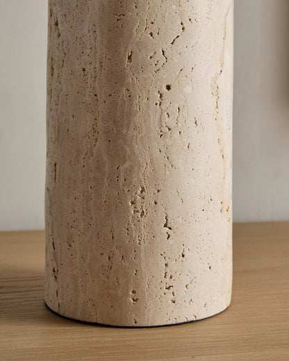 Travertine Table Lamp - Dome / Beige