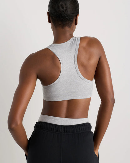 Ultra-Soft V-Neck Racerback Bra - XS / Heather Black