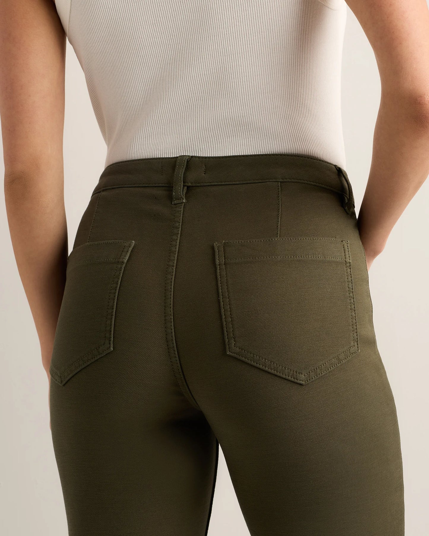 French Terry Wide Leg Pants - 0 / Bayberry Olive