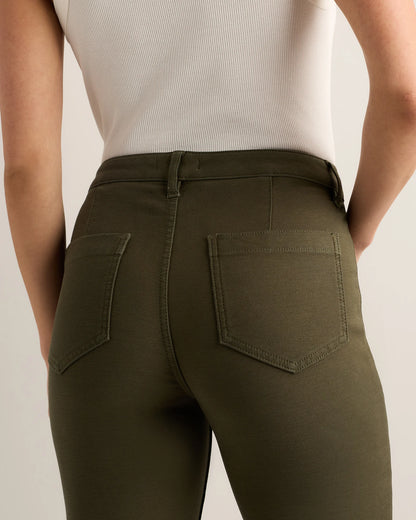 French Terry Wide Leg Pants - 0 / Bayberry Olive