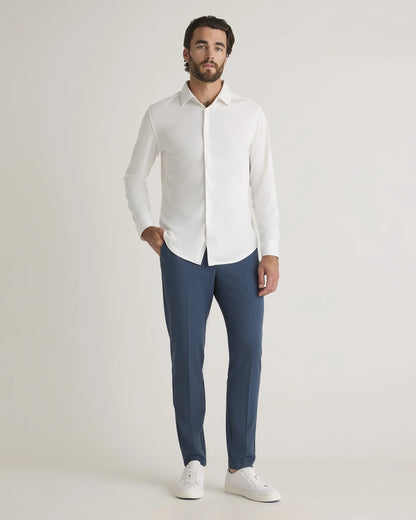 Commuter Stretch Pique Long Sleeve Button Down - XS / Dark Coal