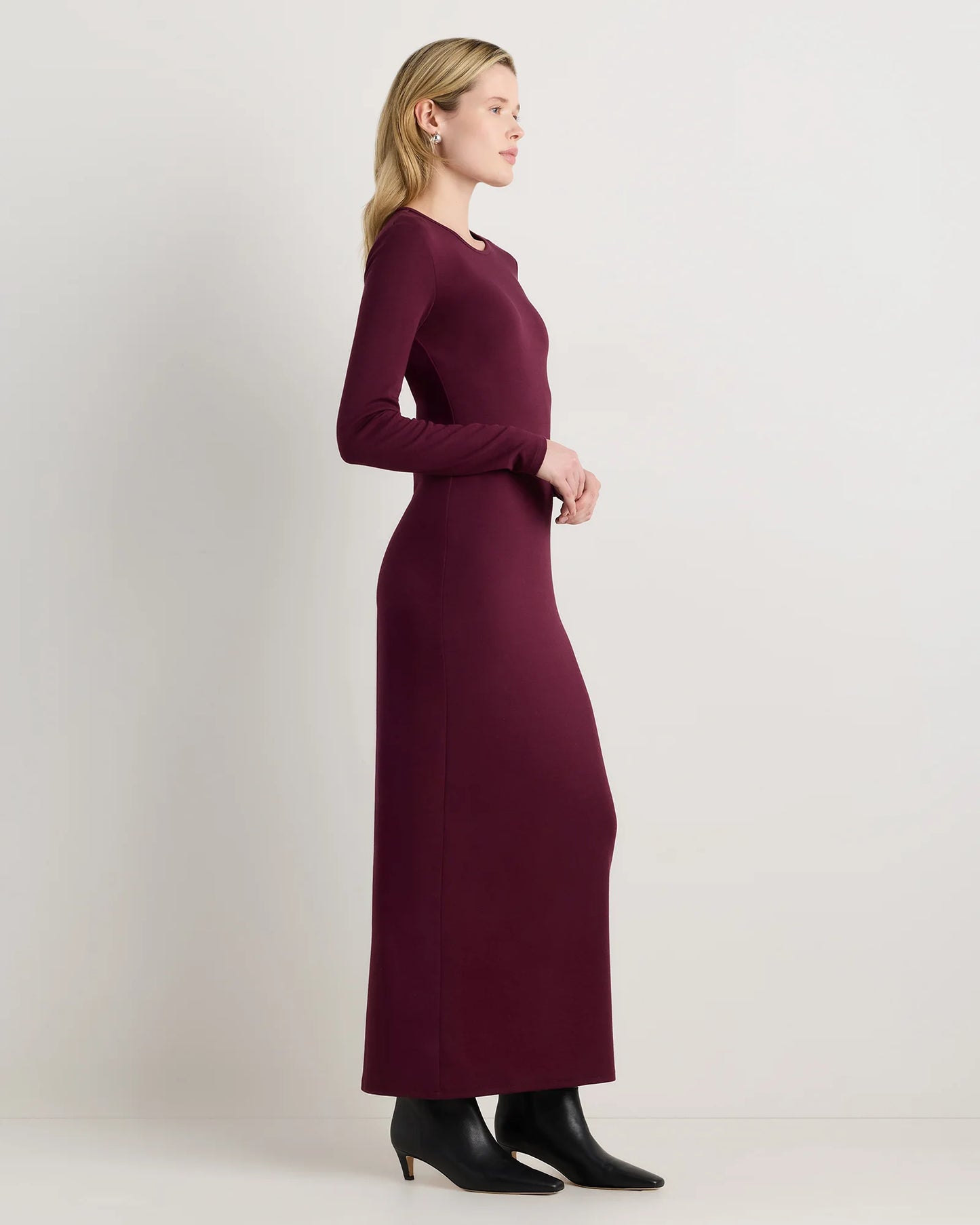 Long Sleeve Knit Maxi Dress - XS / Deep Navy
