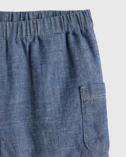 Girls Pull On Chambray Denim Short - 6-9M / Chambray
