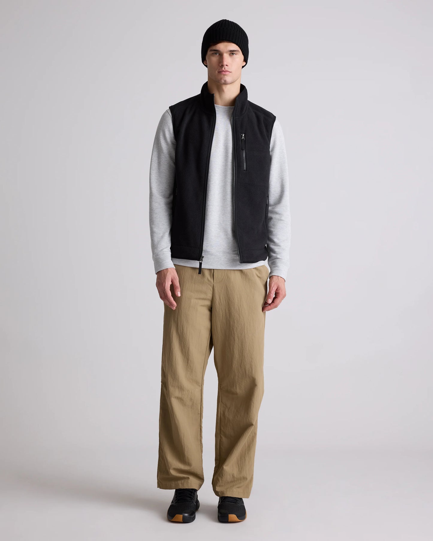 Polar Fleece Full-Zip Vest - S / Gravel