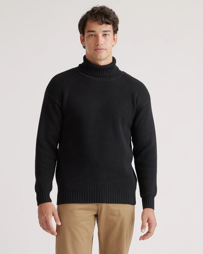 100% Organic Cotton Turtleneck Sweater - S / Charcoal