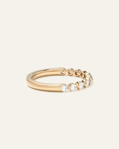 Lab Grown Diamond Single Shared Prong Halfway Band - 4 / Yellow Gold
