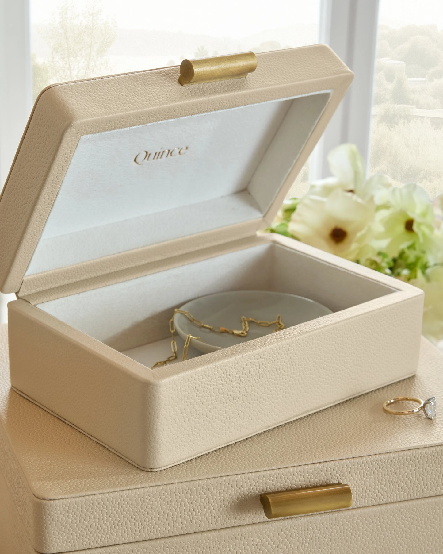 Shagreen Leather Decorative Boxes (Set of 2) - Set of 2 / Blush