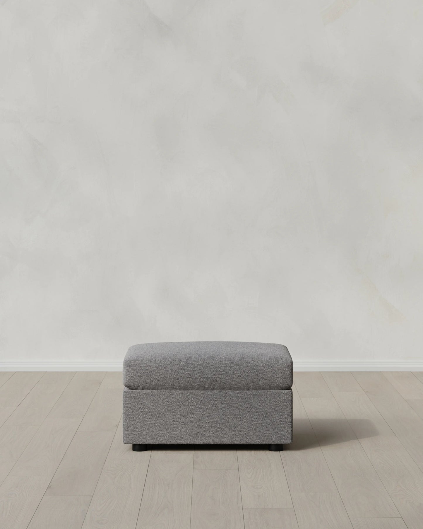 Brennan Ottoman in Performance Basketweave - One Size / Flax