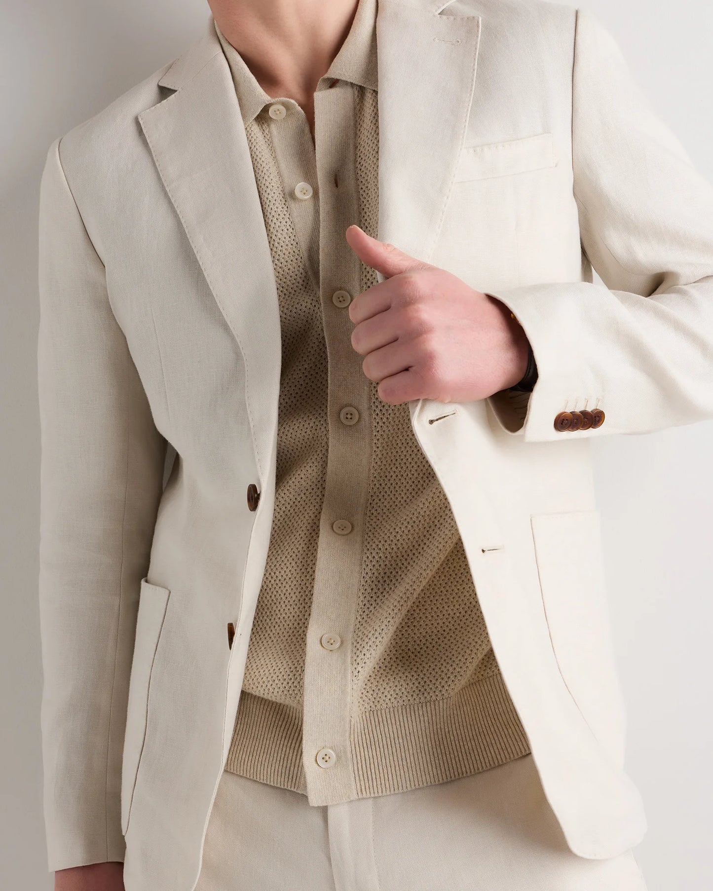 100% European Linen Tailored Blazer - 38R / Deep Navy