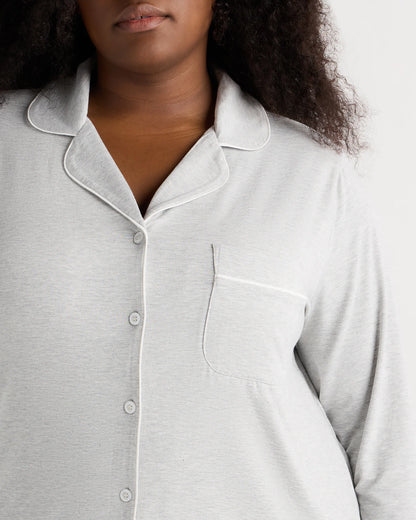 Bamboo Jersey Long Sleeve Pajama Set - 1X / Black