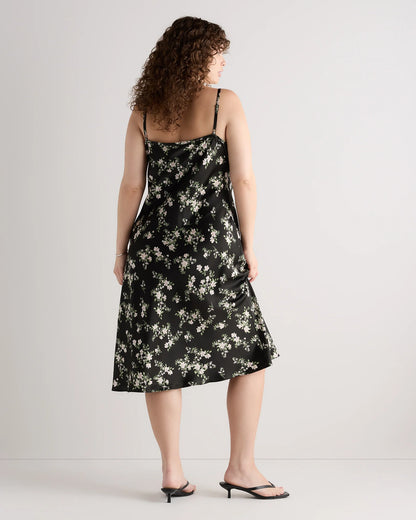 100% Washable Silk Slip Dress - 1X / Champagne
