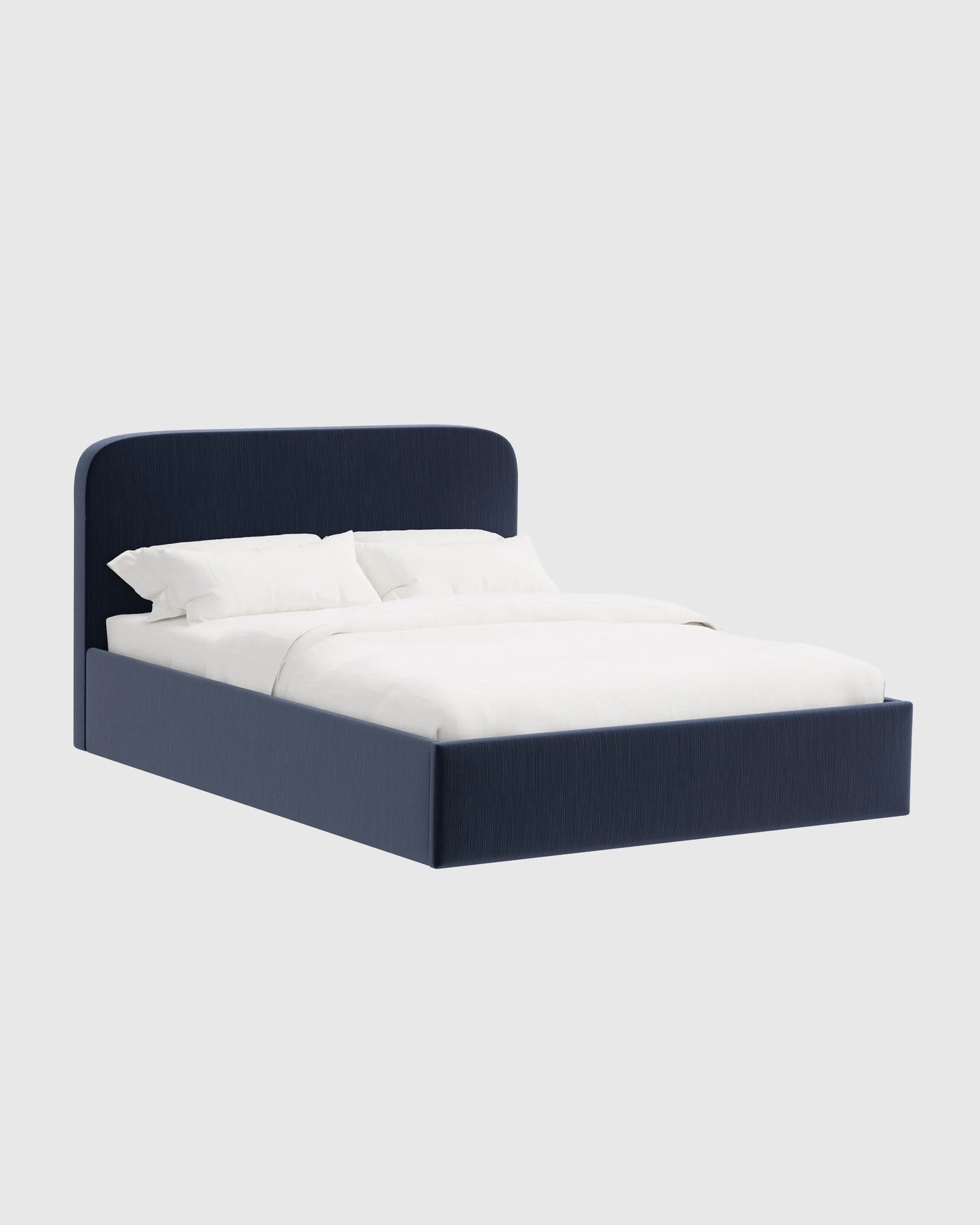 Curved Bed in Performance Velvet - Full / Walnut