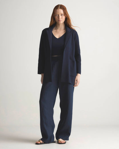 100% Organic Cotton Knit Blazer - XS / Heather Dove Grey