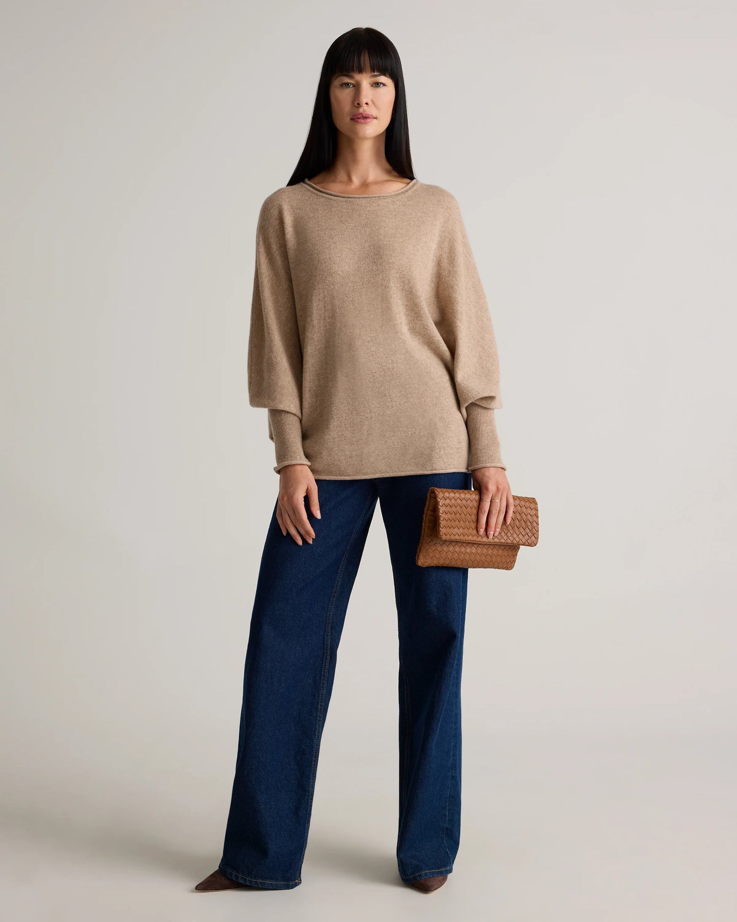 Mongolian Cashmere Batwing Sweater - S/M / Black