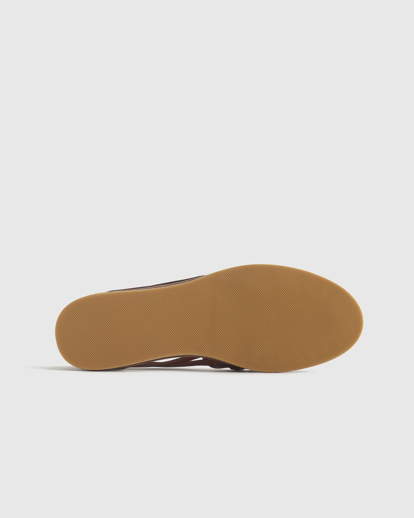 100% Leather Huarache Flat - 5 / Cashew