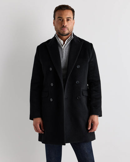 Camel Hair Double-Breasted Overcoat - S / Vicuna