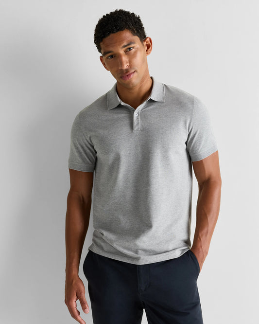 Organic Cotton Pique Polo - XS / Heather Grey