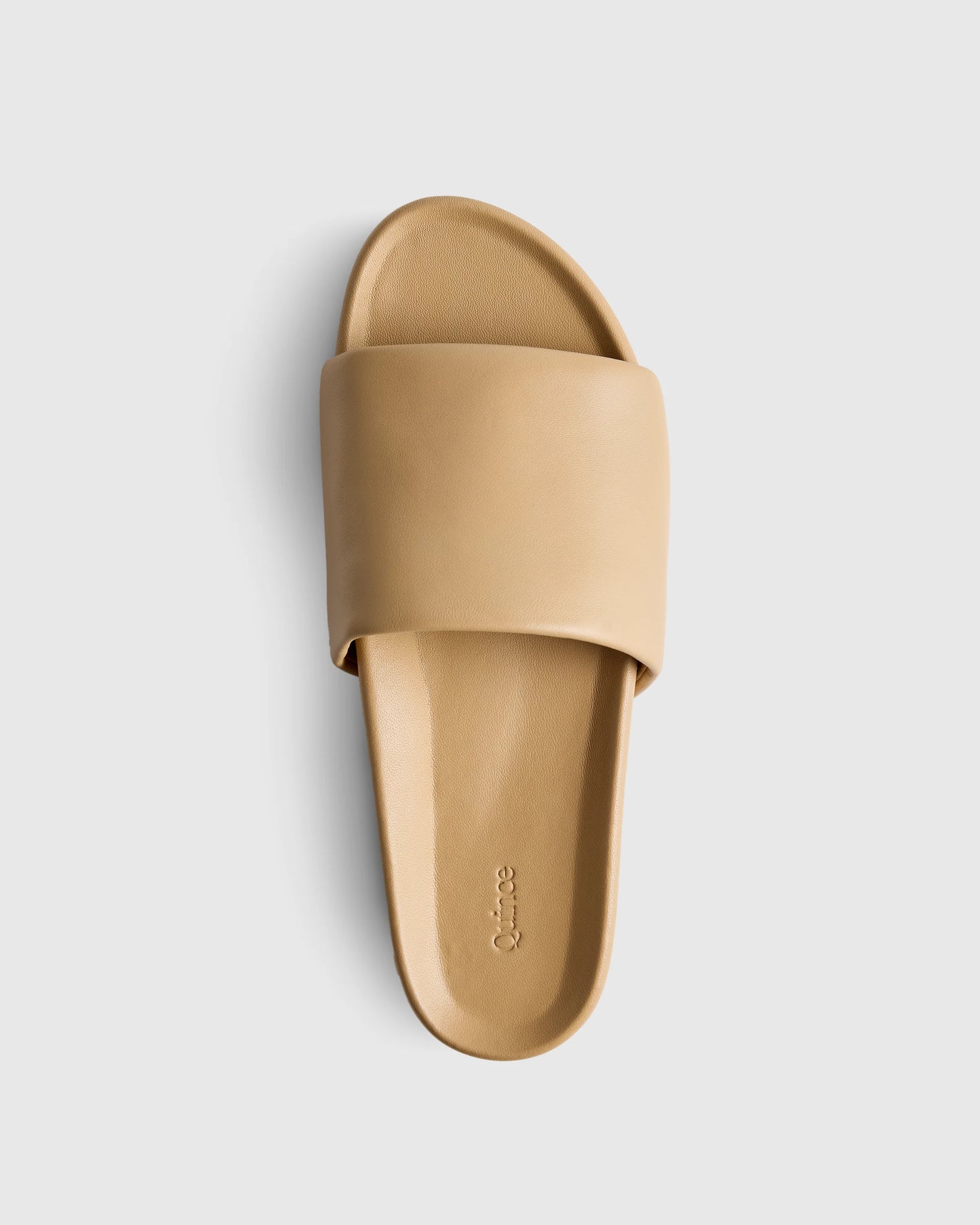 Italian Leather Platform Slide Sandal - 5 / Black