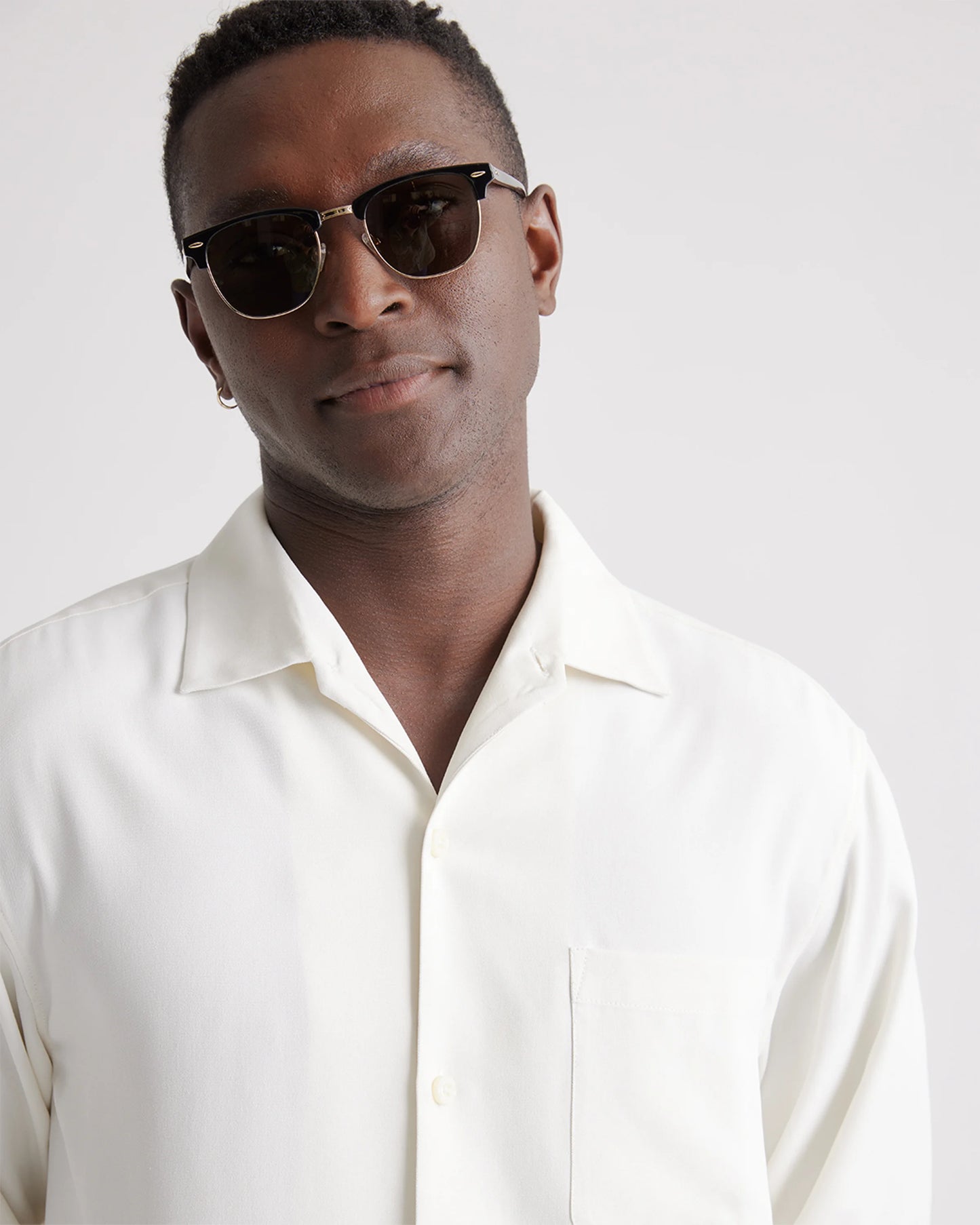 Avery Polarized Acetate Sunglasses - One Size / Clear Slate with Grey lens