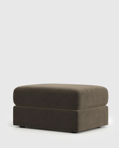Ashford Deep Seat Ottoman in Performance Velvet - One Size / Ivory