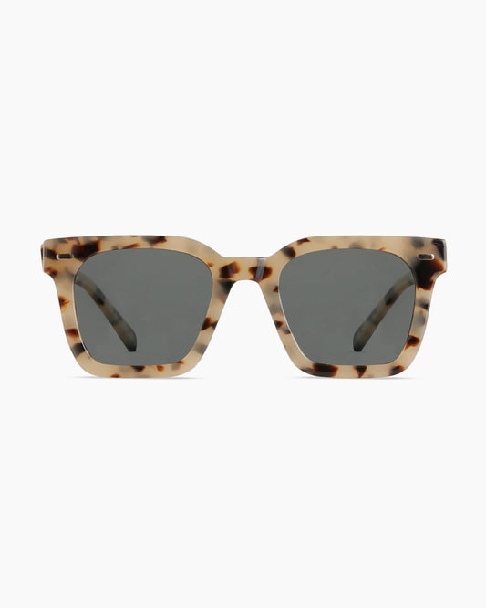 Riley Polarized Acetate Sunglasses - One Size / White Tortoise with Grey Lens